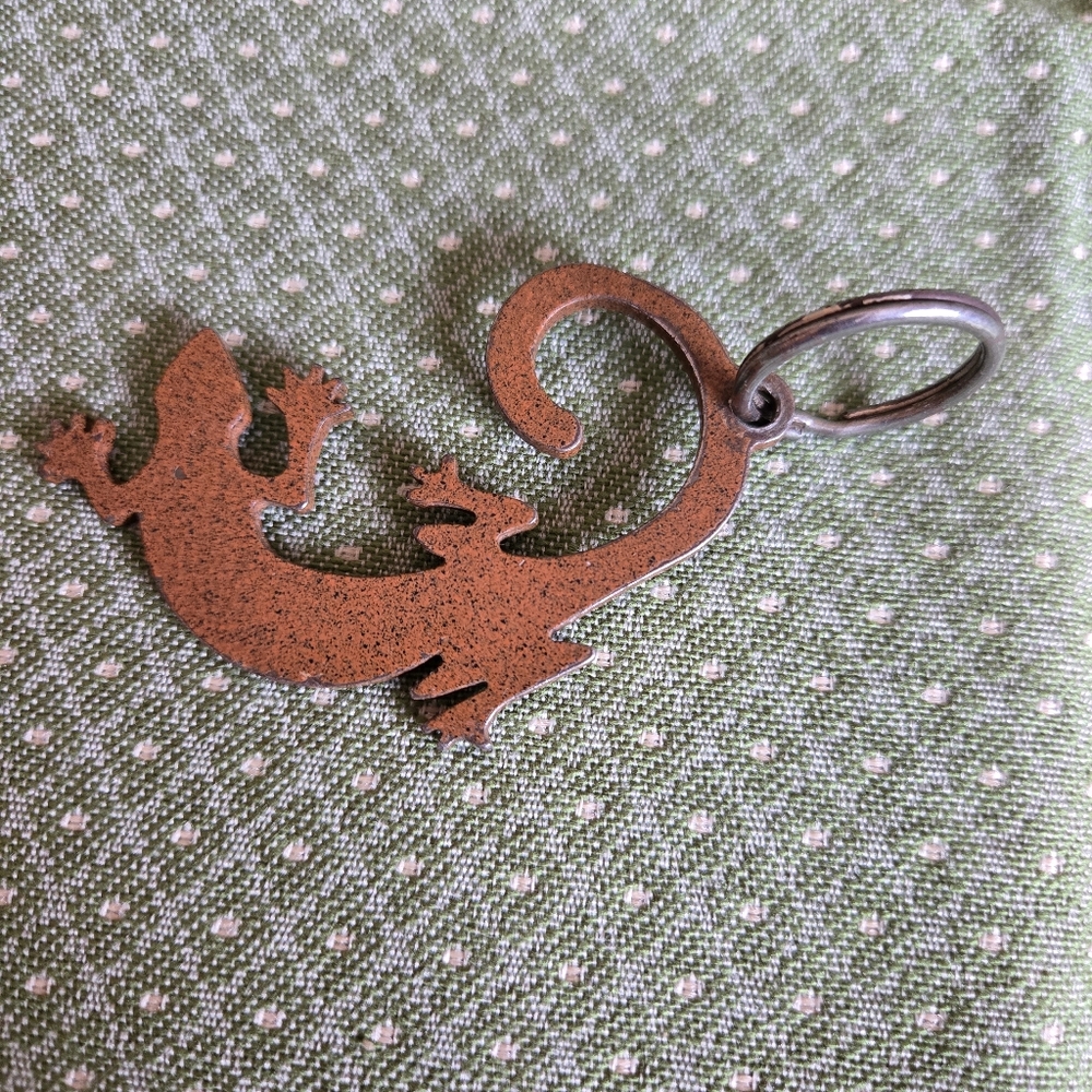 Lizard Metal Keychain